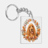 Cocker Spaniel Herbstkranz Schlüsselanhänger (Vorderseite links)
