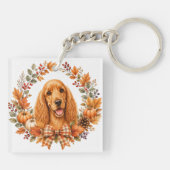 Cocker Spaniel Herbstkranz Schlüsselanhänger (Rückseite)