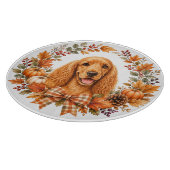 Cocker Spaniel Herbstkranz Schneidebrett (Ecke)
