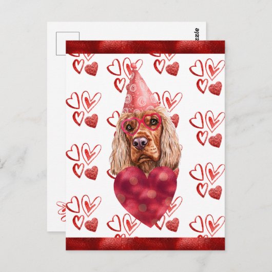 Cocker Spaniel Herz Hund Lover Valentine Geschenk Postkarte (Vorne/Hinten)