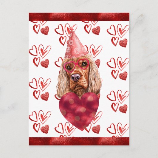 Cocker Spaniel Herz Hund Lover Valentine Geschenk Postkarte (Vorderseite)