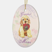 Cocker Spaniel Herz Mama Keramik Ornament (Links)