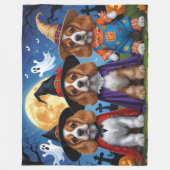 Cocker Spaniel Hogs Pumpkin Halloween Funny Fleecedecke (Vorderseite)