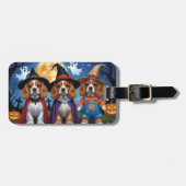 Cocker Spaniel Hogs Pumpkin Halloween Funny Gepäckanhänger (Vorderseite horizontal)