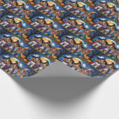 Cocker Spaniel Hogs Pumpkin Halloween Funny Geschenkpapier (Ecke)