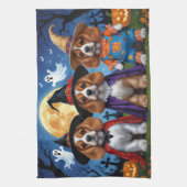 Cocker Spaniel Hogs Pumpkin Halloween Funny Geschirrtuch (Vertikal)