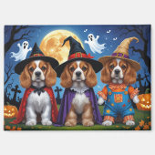 Cocker Spaniel Hogs Pumpkin Halloween Funny Magnet (Vorderseite)