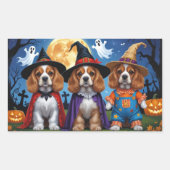 Cocker Spaniel Hogs Pumpkin Halloween Funny Rechteckiger Aufkleber (Vorderseite)