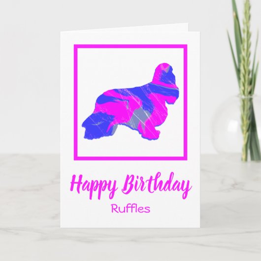Cocker Spaniel Hot Pink Dog Funny Birthday Karte (Vorderseite)