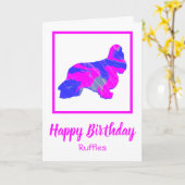 Cocker Spaniel Hot Pink Dog Funny Birthday Karte (Gelbe Blume)