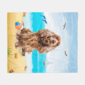 Cocker Spaniel Hund am Strand Fleecedecke (Vorderseite (Horizontal))
