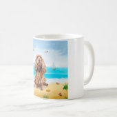 Cocker Spaniel Hund am Strand Kaffeetasse (VorderseiteRechts)