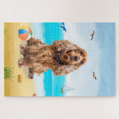 Cocker Spaniel Hund am Strand Puzzle (Horizontal)