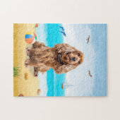 Cocker Spaniel Hund am Strand Puzzle (Horizontal)