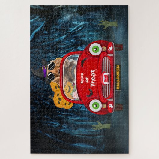 Cocker Spaniel Hund Autofahren Auto Beängstigend H Puzzle (Vertikal)