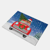 Cocker Spaniel Hund Autofahren Auto in Schnee Weih Fußmatte (Schrägansicht)