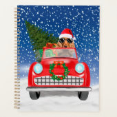 Cocker Spaniel Hund Autofahren Auto in Schnee Weih Planer (Vorderseite)