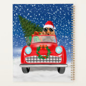 Cocker Spaniel Hund Autofahren Auto in Schnee Weih Planer (Rückseite)