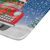 Cocker Spaniel Hund Autofahren Auto in Schnee Weih Schneidebrett (Ecke)