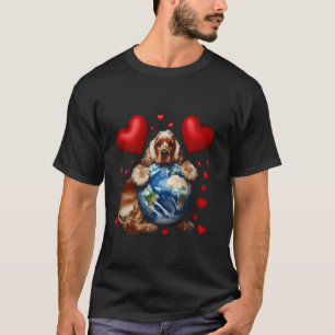 Cocker Spaniel Hund Erdtags Umarmung Liebe Besitze T-Shirt