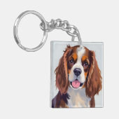Cocker Spaniel Hund Gemälde Haustier Schlüsselanhänger (Vorderseite links)