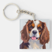 Cocker Spaniel Hund Gemälde Haustier Schlüsselanhänger (Vorderseite)
