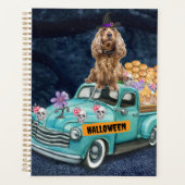 Cocker Spaniel Hund Halloween LKW Beängstigende Na Planer (Vorderseite)