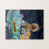 Cocker Spaniel Hund Halloween LKW Beängstigende Na Puzzle (Horizontal)