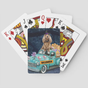Cocker Spaniel Hund Halloween LKW Gruselige Nacht Spielkarten