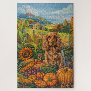 Cocker Spaniel Hund Herbsternte Erntedank Puzzle
