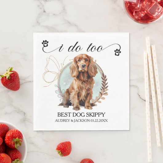 Cocker Spaniel Hund Hochzeit Napkins mit Hunde Fot Serviette (Beispiel)