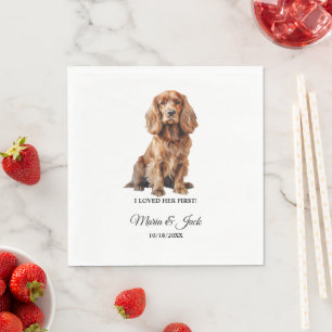 Cocker Spaniel Hund I liebte ihre erste Hochzeit N Serviette