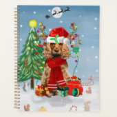 Cocker Spaniel Hund im Schnee mit Weihnachtsgesche Planer (Vorderseite)