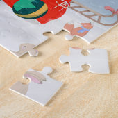 Cocker Spaniel Hund im Schnee mit Weihnachtsgesche Puzzle (Seite)