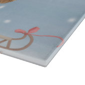 Cocker Spaniel Hund im Schnee mit Weihnachtsgesche Schneidebrett (Ecke)