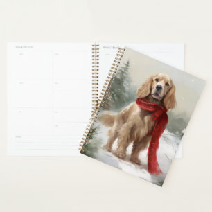 Cocker Spaniel Hund im Schnee Weihnachten Planer