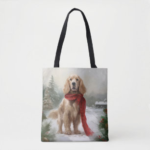 Cocker Spaniel Hund im Schnee Weihnachten Tasche