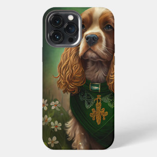 Cocker Spaniel Hund im St. Patrick's Day Kleid iPhone 13 Pro Max Hülle