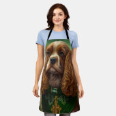 Cocker Spaniel Hund im St. Patrick's Day Kleid Schürze (Getragen)