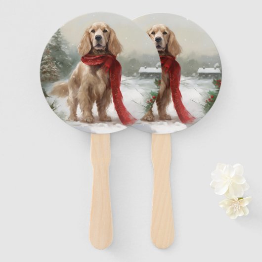 Cocker Spaniel Hund in Schneehocht Fächer (Vorne und Hinten)