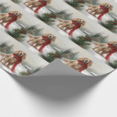 Cocker Spaniel Hund in Schneehocht Geschenkpapier (Ecke)