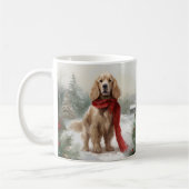 Cocker Spaniel Hund in Schneehocht Kaffeetasse (Links)