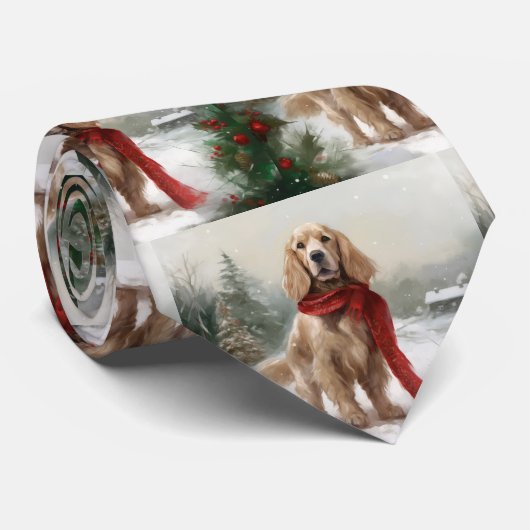 Cocker Spaniel Hund in Schneehocht Krawatte (Gerollt)