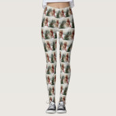 Cocker Spaniel Hund in Schneehocht Leggings (Vorderseite)