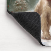 Cocker Spaniel Hund in Schneehocht Mousepad (Ecke)