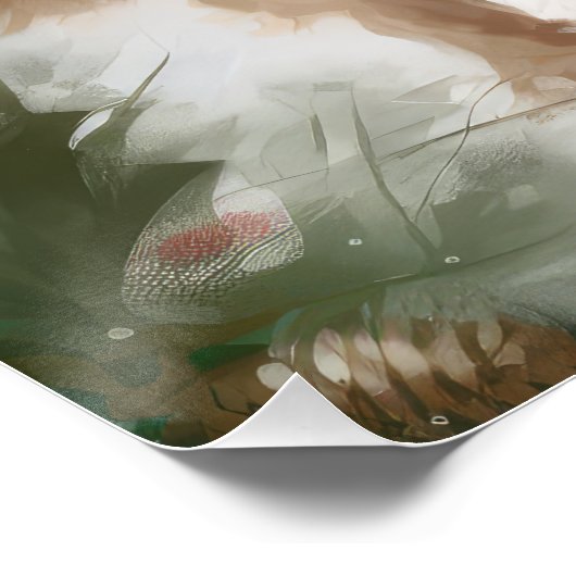 Cocker Spaniel Hund in Schneehocht Poster (Ecke)