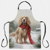 Cocker Spaniel Hund in Schneehocht Schürze (Vorderseite)