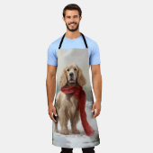 Cocker Spaniel Hund in Schneehocht Schürze (Getragen)