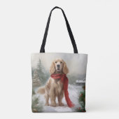 Cocker Spaniel Hund in Schneehocht Tasche (Rückseite)