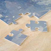 Cocker Spaniel Hund in Sledge Lass es Schnee Weihn Puzzle (Seite)